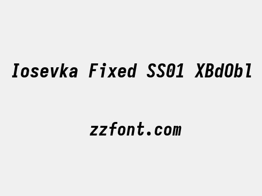 Iosevka Fixed SS01 XBdObl