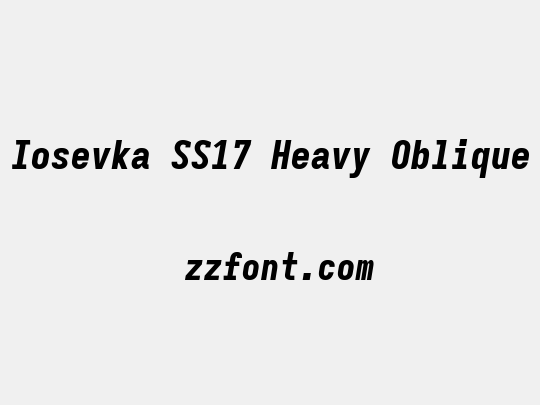 Iosevka SS17 Heavy Oblique