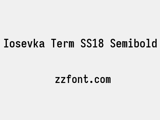 Iosevka Term SS18 Semibold