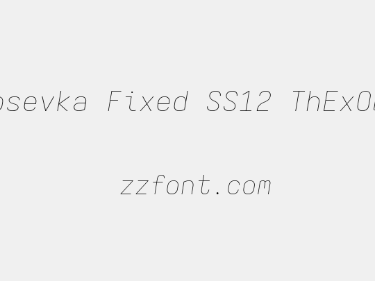 Iosevka Fixed SS12 ThExObl