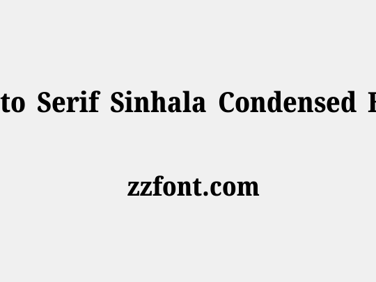 Noto Serif Sinhala Condensed ExtraBold