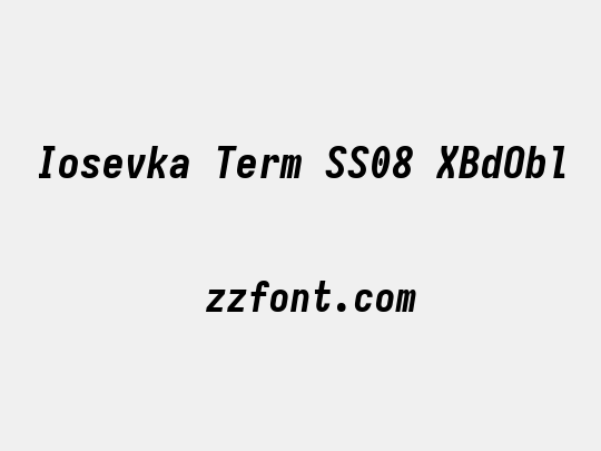 Iosevka Term SS08 XBdObl