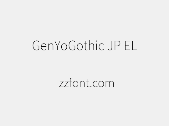 GenYoGothic JP EL