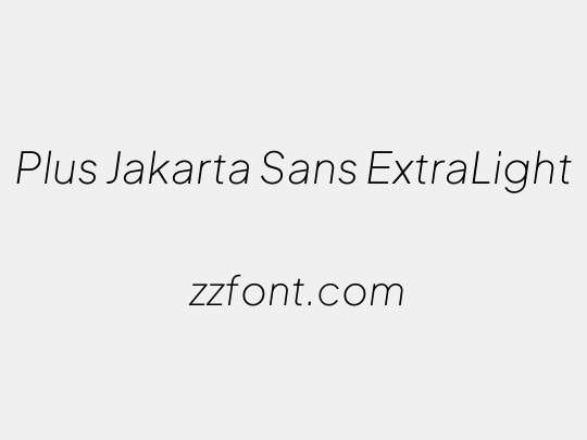 Plus Jakarta Sans ExtraLight