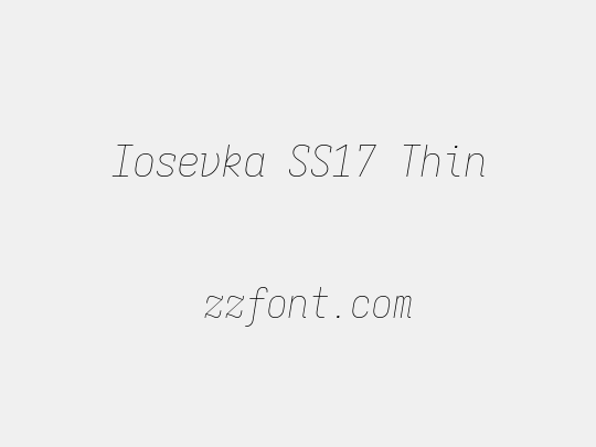 Iosevka SS17 Thin