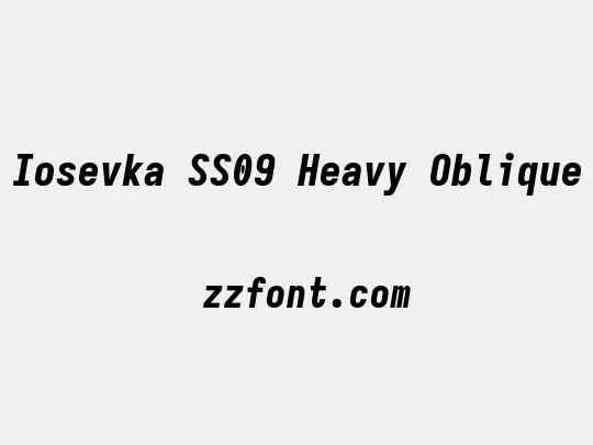 Iosevka SS09 Heavy Oblique