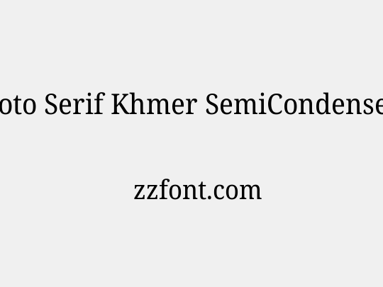 Noto Serif Khmer SemiCondensed