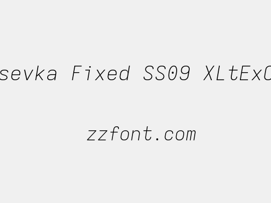 Iosevka Fixed SS09 XLtExObl