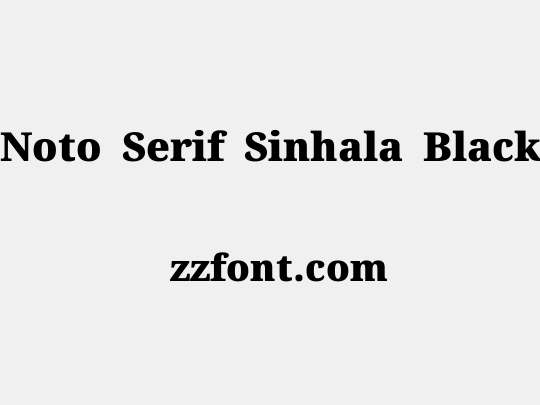 Noto Serif Sinhala Black