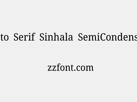 Noto Serif Sinhala SemiCondensed