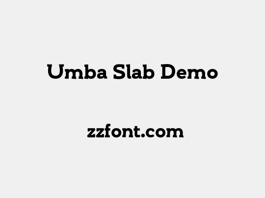 Umba Slab Demo