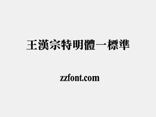 王漢宗特明體一標準