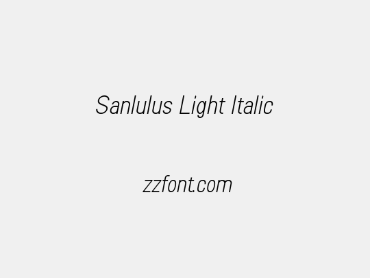 Sanlulus Light Italic