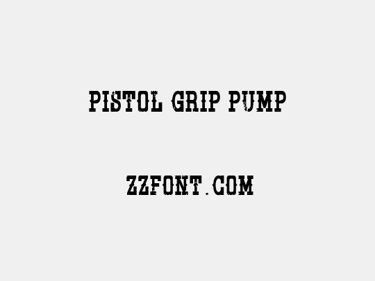 Pistol Grip Pump