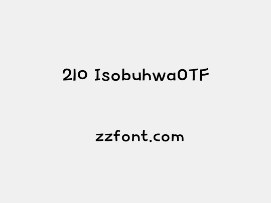 210 IsobuhwaOTF