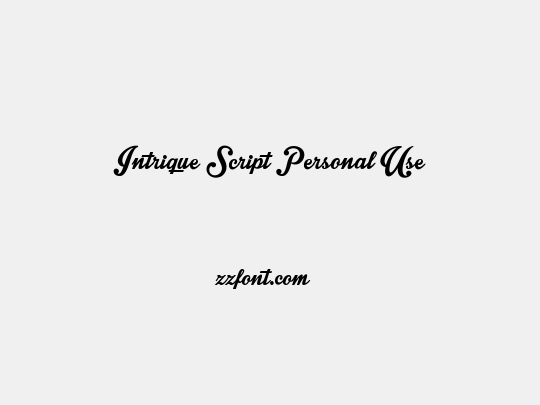 Intrique Script Personal Use