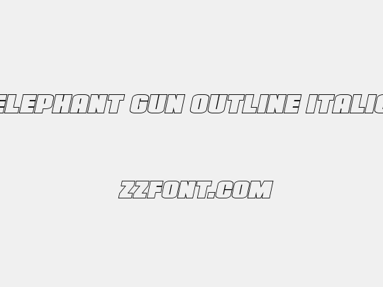 Elephant Gun Outline Italic