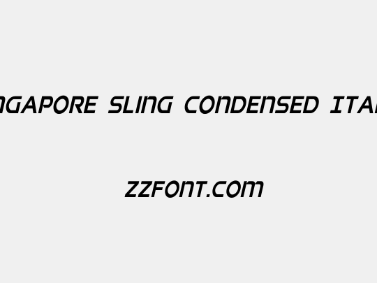 Singapore Sling Condensed Italic