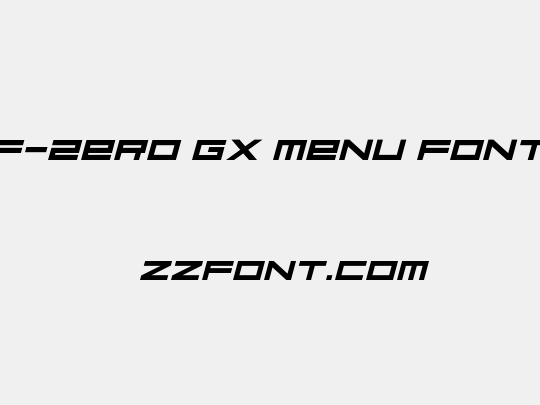 F-Zero GX Menu Font