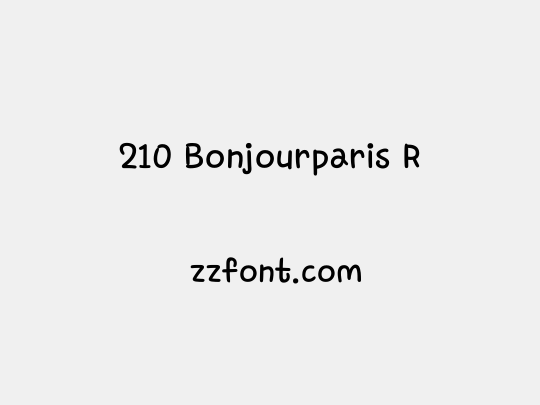 210 Bonjourparis R