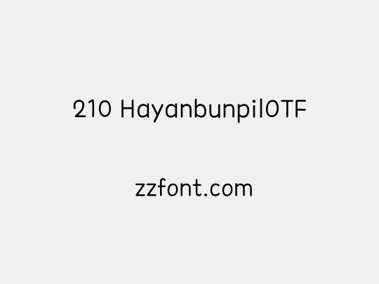 210 HayanbunpilOTF