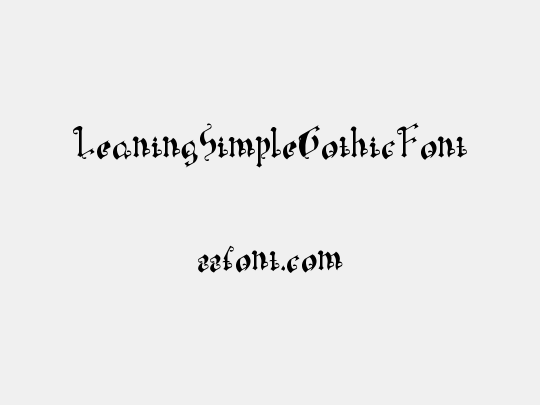 LeaningSimpleGothicFont