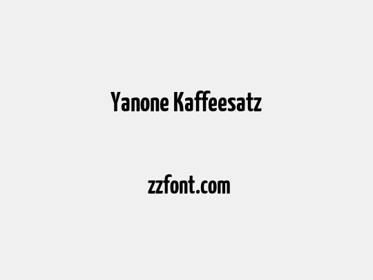 Yanone Kaffeesatz