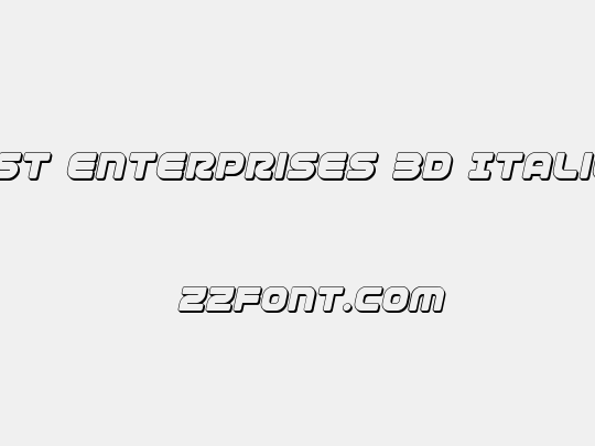 1st Enterprises 3D Italic