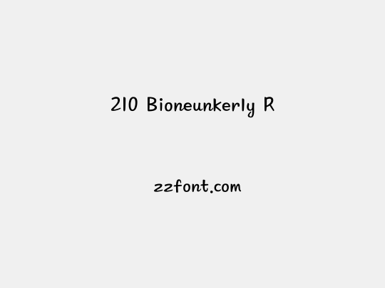 210 Bioneunkerly R