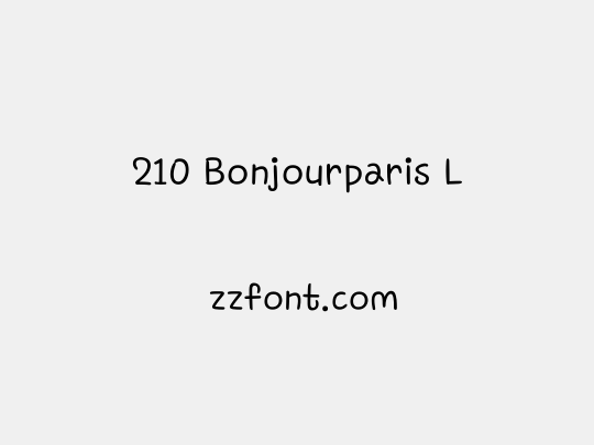 210 Bonjourparis L