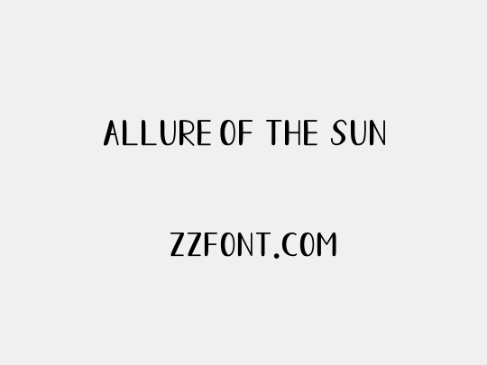 Allure Of The Sun