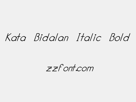 Kata Bidalan Italic Bold