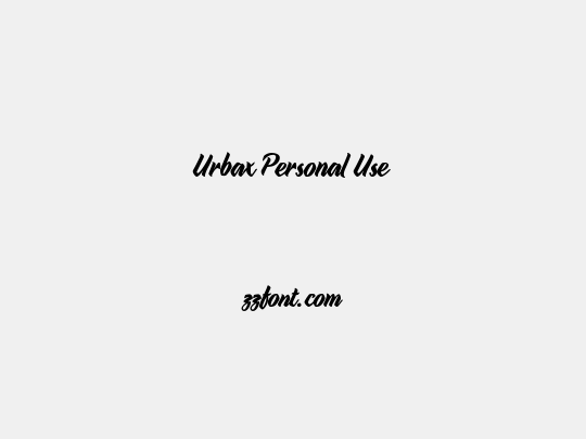 Urbax Personal Use