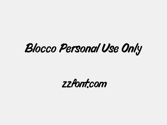 Blocco Personal Use Only