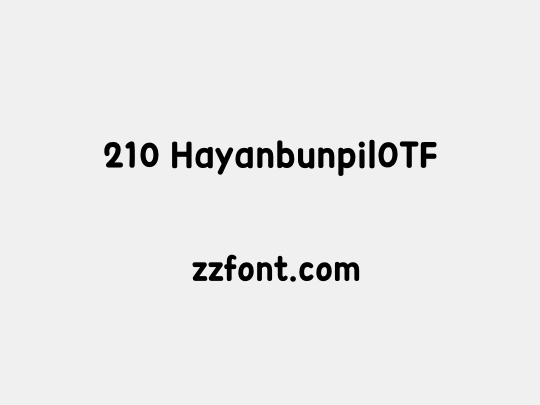 210 HayanbunpilOTF