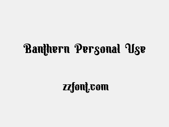 Banthern Personal Use