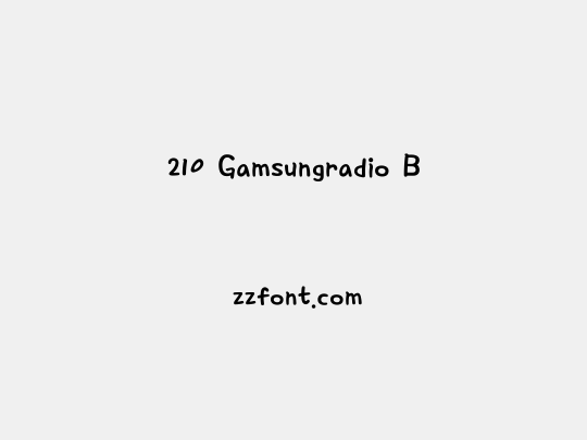 210 Gamsungradio B