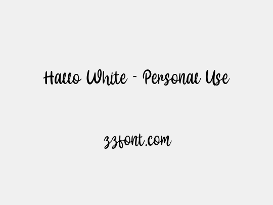 Hallo White - Personal Use