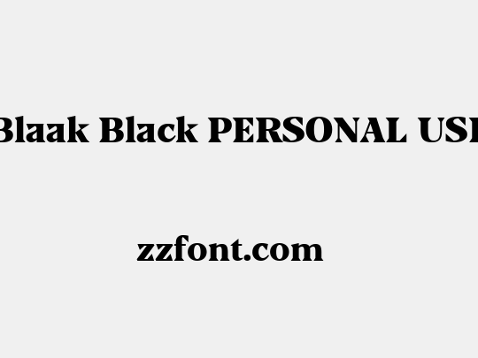 Blaak Black PERSONAL USE