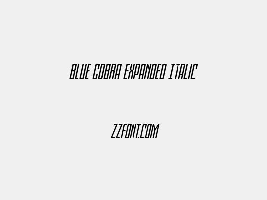 Blue Cobra Expanded Italic