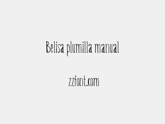 Belisa plumilla manual