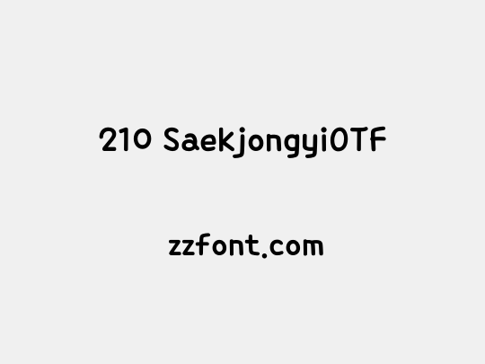 210 SaekjongyiOTF