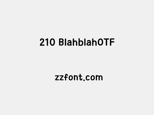 210 BlahblahOTF