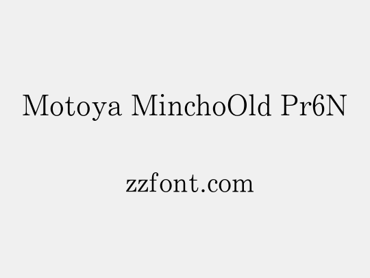 Motoya MinchoOld Pr6N